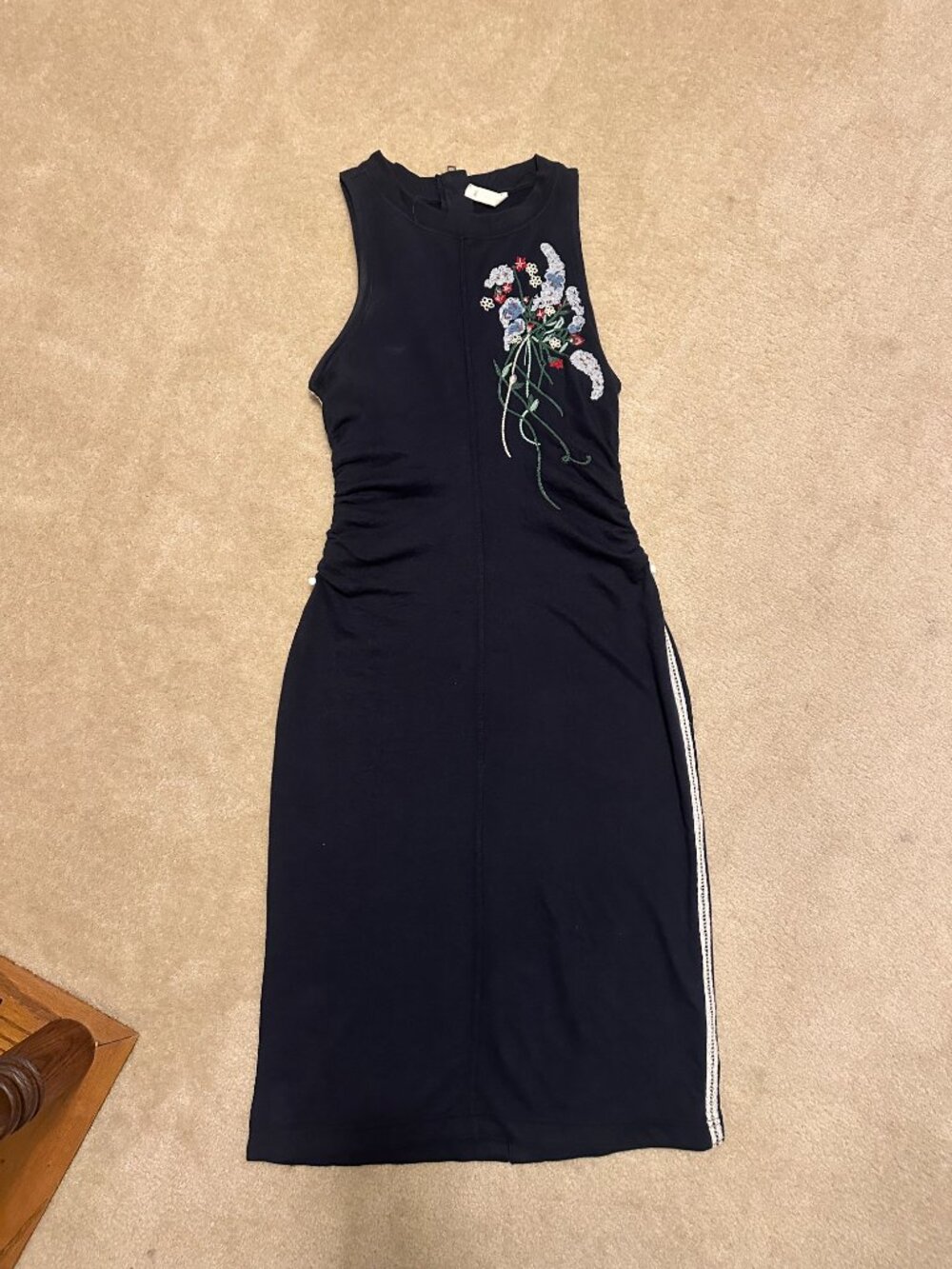 Anthropologie Sleeveless Embroidery Midi Dress Small, Worn Once - Picture 4 of 5